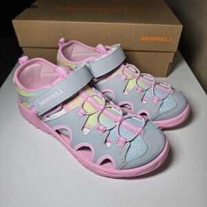 Merrell Hydro Trekker Sandals Girls Size 4M Pink Gray Closed Toe Water Shoes NEW